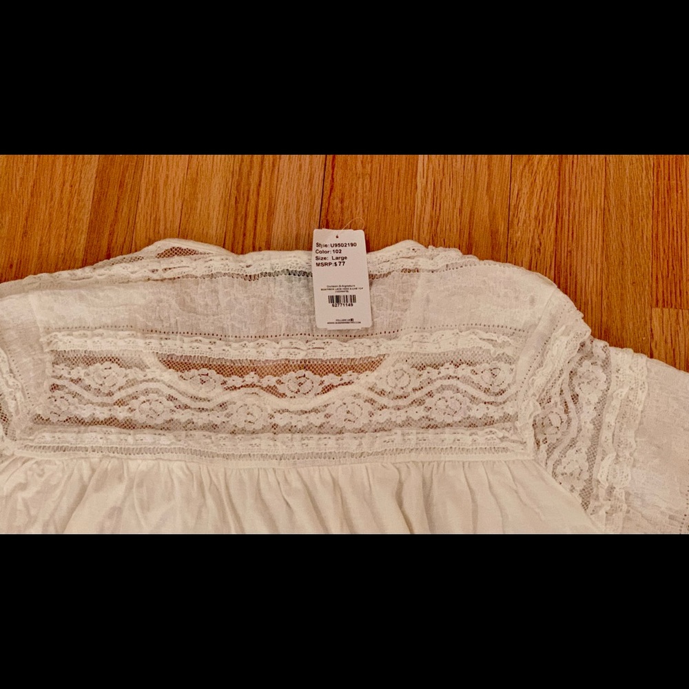 Suzanne Betro ivory white top brand new with tag lace sleeves - Picture 10 of 12